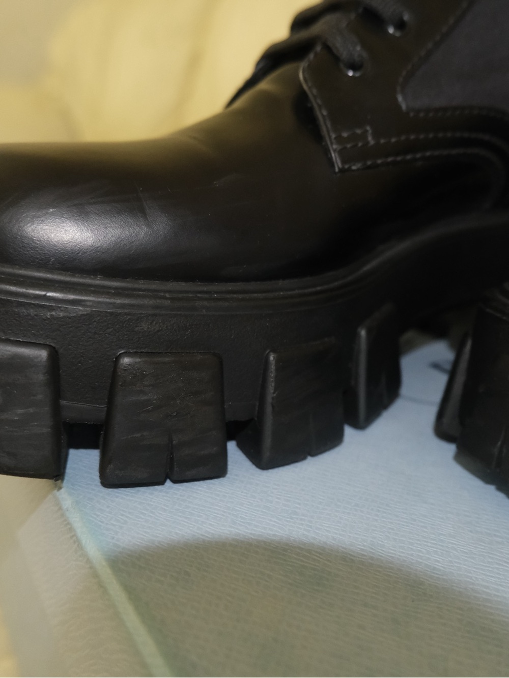 Prada Black Leather Combat Boots with Detachable Pouch - Picture 3 of 6